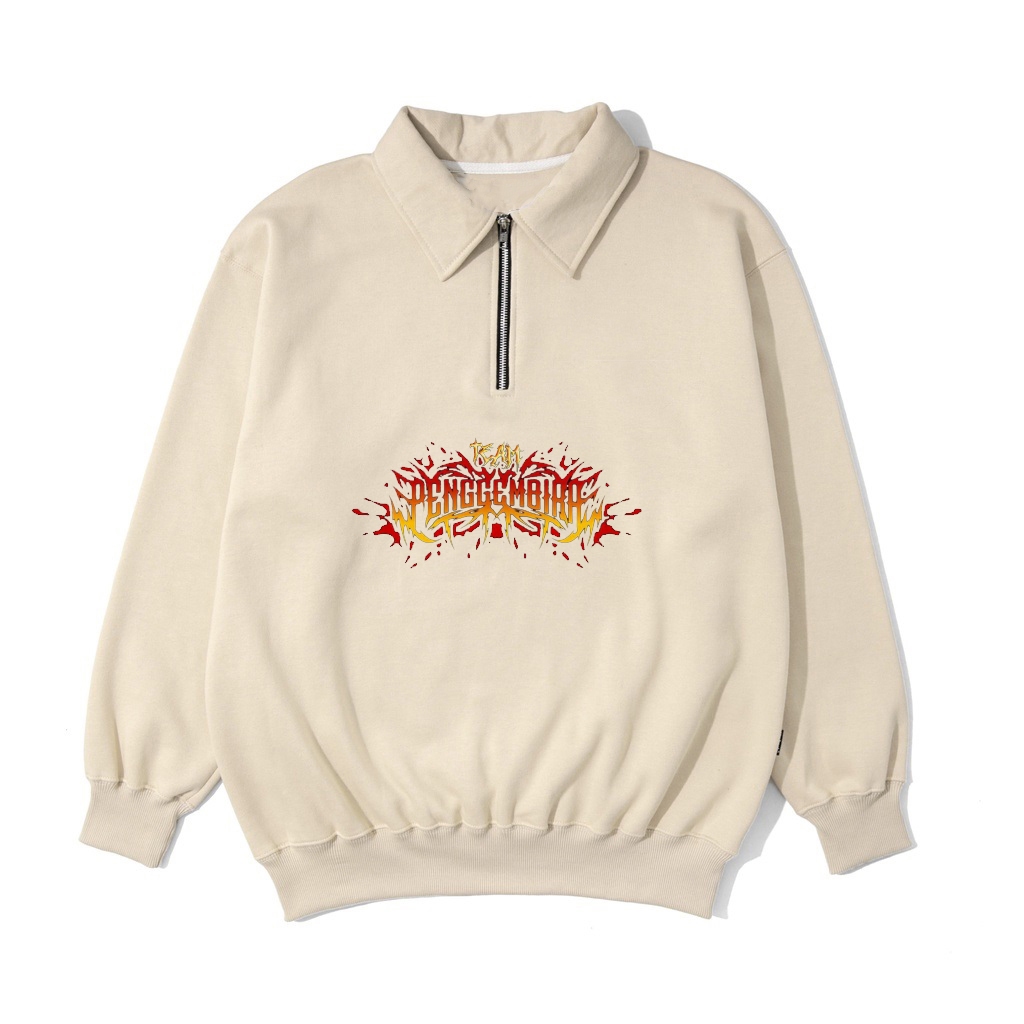 Sweater Rugby Penggembira Premium Wanita pria Sweater Rugby Halfzip Sweatshirt Sweater Rugby Pria Ov