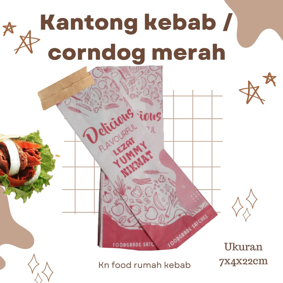 

RRDC6713 Bungkus Kebab ekonomis merah Hijau 50 pcs- Kantong Kebab-Kemasan Kebab 50 lembar