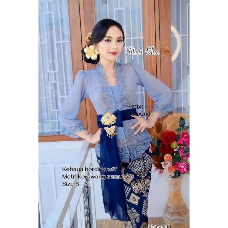 Kebaya Jadi Bordir Bali Tangan Lonceng Motif Kerawang Semut || Kebaya Adat Bali Modern || Kebaya Ada