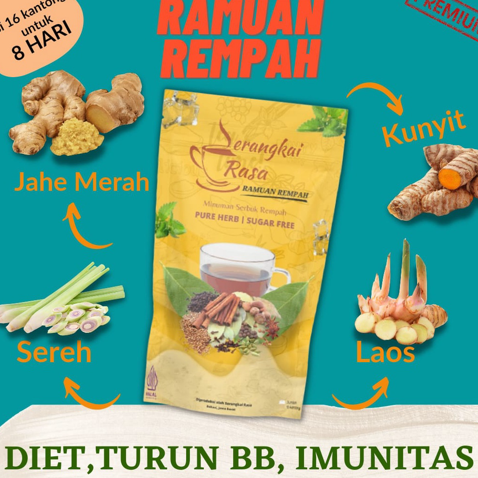 

SNZN2626 [ pouch Kuning ] Teh Detox | Teh celup Rempah | JSR | Imunitas | Ramuan Rempah Serangkai Rasa