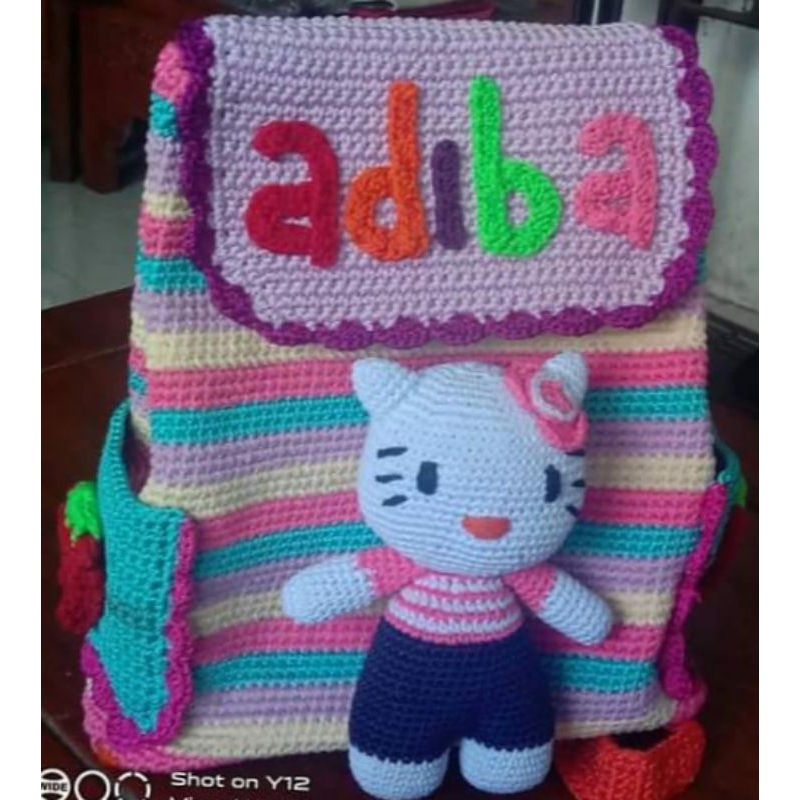 tas ransel rajut anak karakter hellokity l tas ransel rajut anak karakter custom model dan warna l t