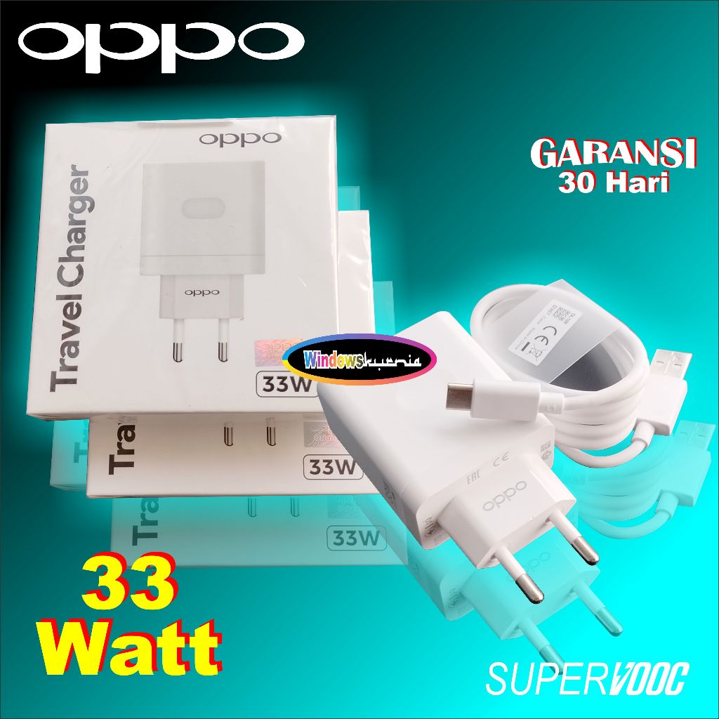 Charger Oppo A77 A77s A77 4G 33 Watt Super VOOC USB C Original 100%