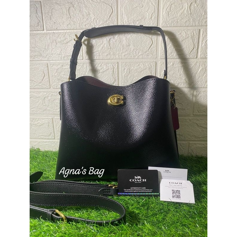 Coach Willow Shoulder Bag Colorblog Hitam-Mirror