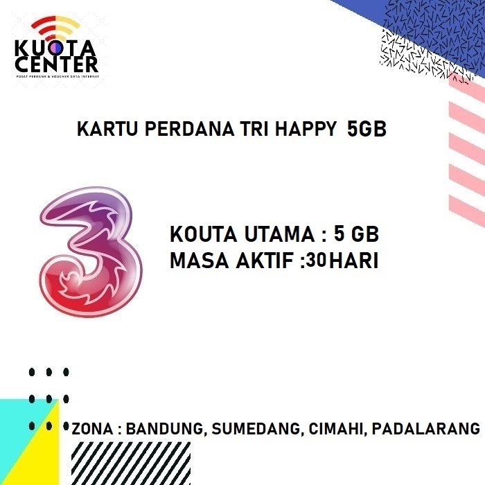KARTU PERDANA TRI HAPPY 5GB