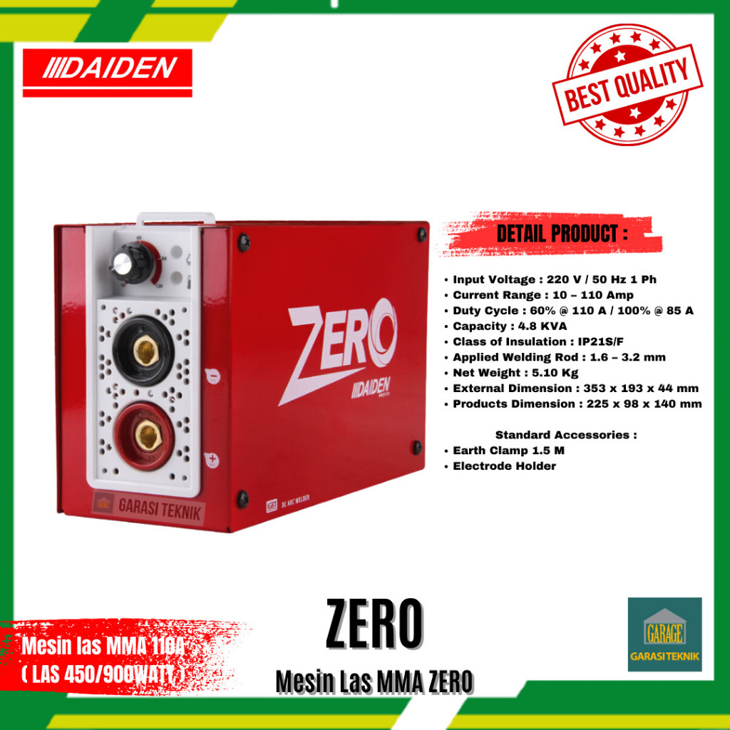 MESIN LAS DAIDEN ZERO 120A - INVERTER LAS ZERO DAIDEN 120 TRAFO