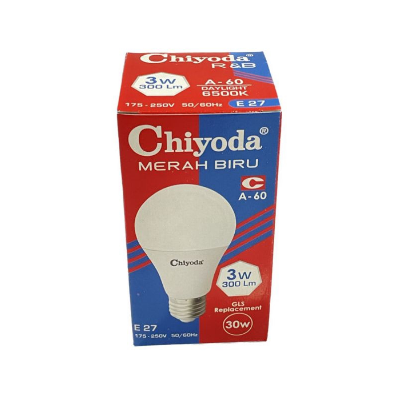 Lampu LED / LED Bulb 3W / 3 Watt Chiyoda R&B Merah Biru