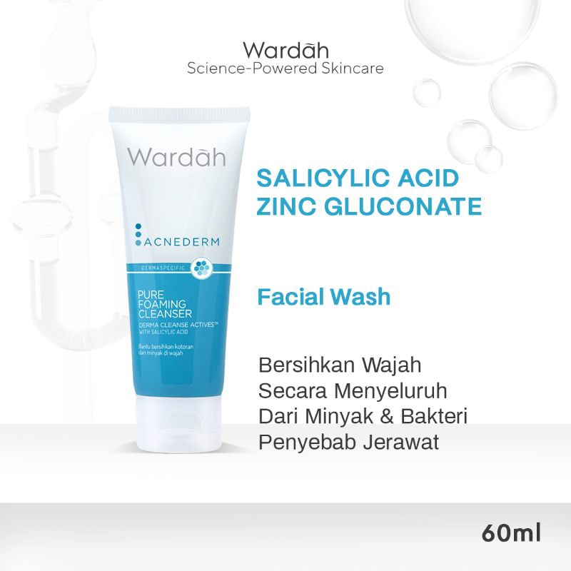 Wardah Acnederm Pore Foaming Cleanser 60ml | Wardah Acnederm Facial Foam | Wardah Acnederm Facial Wa