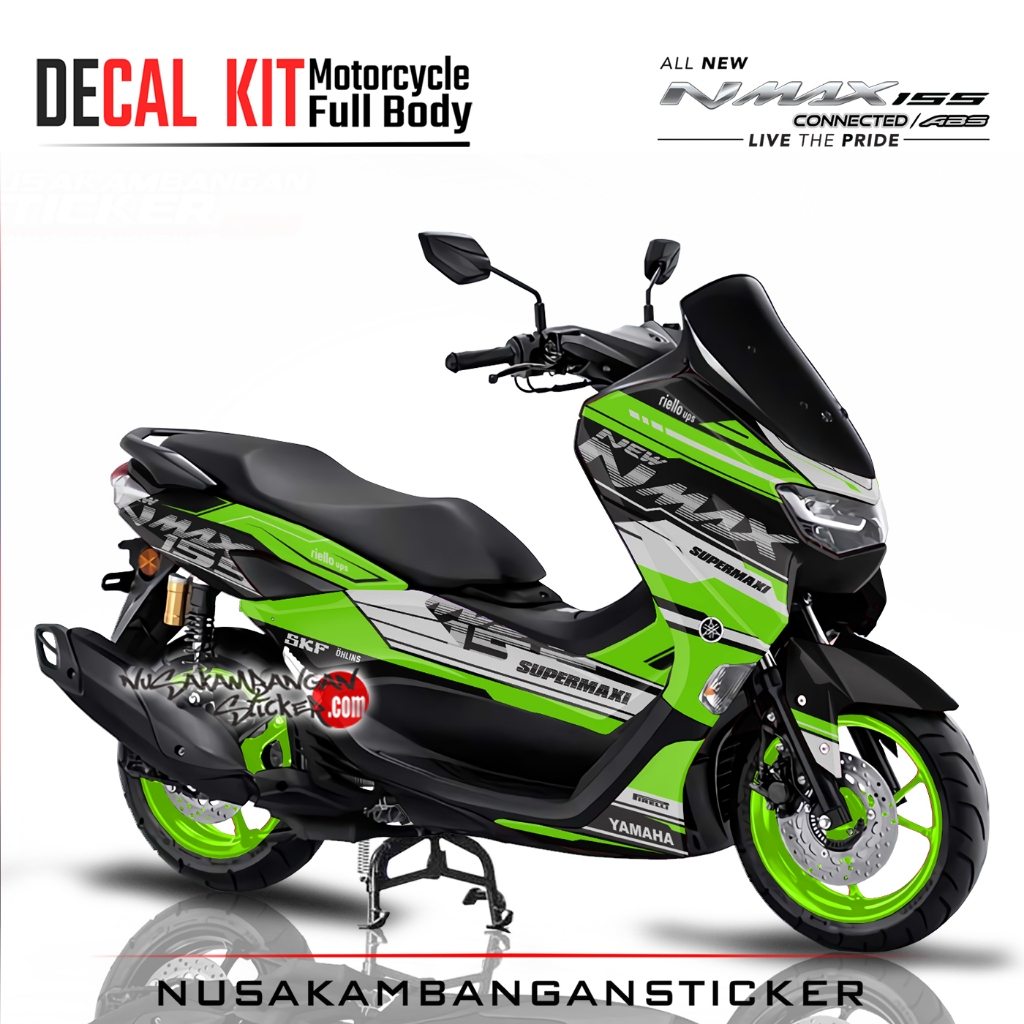 Decal Sticker All New NMAX 2020 Hitam Hijau Supermaxi