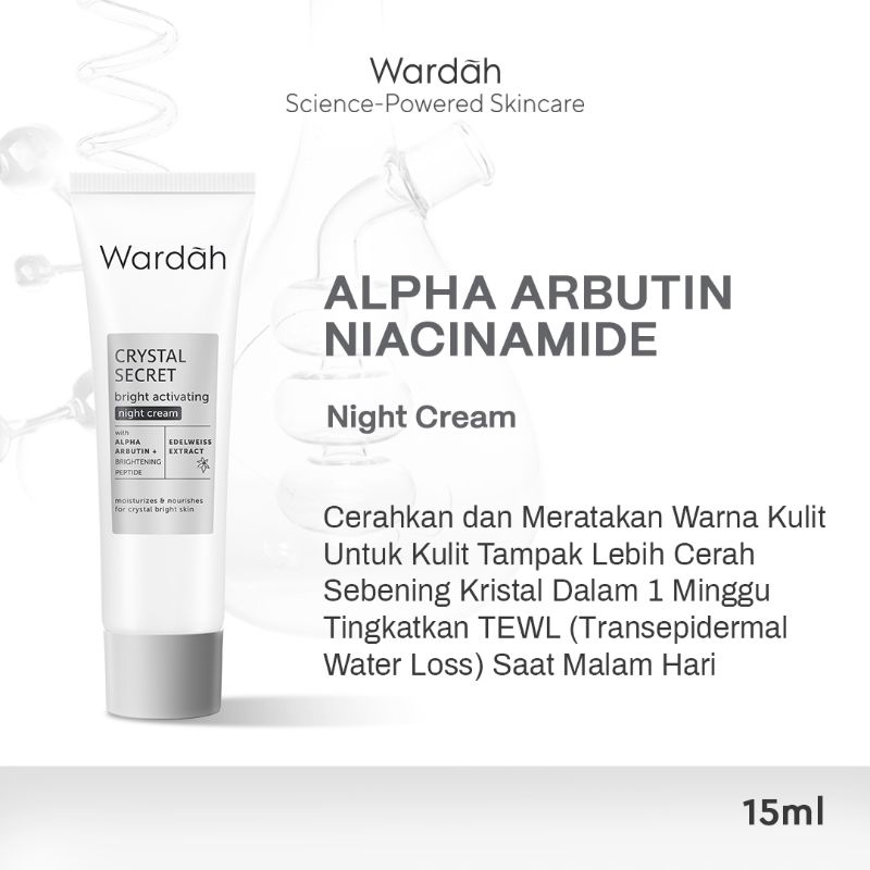 Wardah Crystal Secret Bright Activating Night Cream 17ml | Wardah Crystal Secret Night Cream | Warda