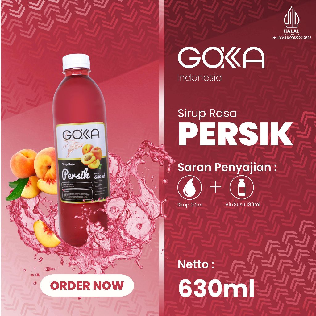 

Minuman Gokka Sirup Rasa Persik / Syrup Persik Gokka 630ml