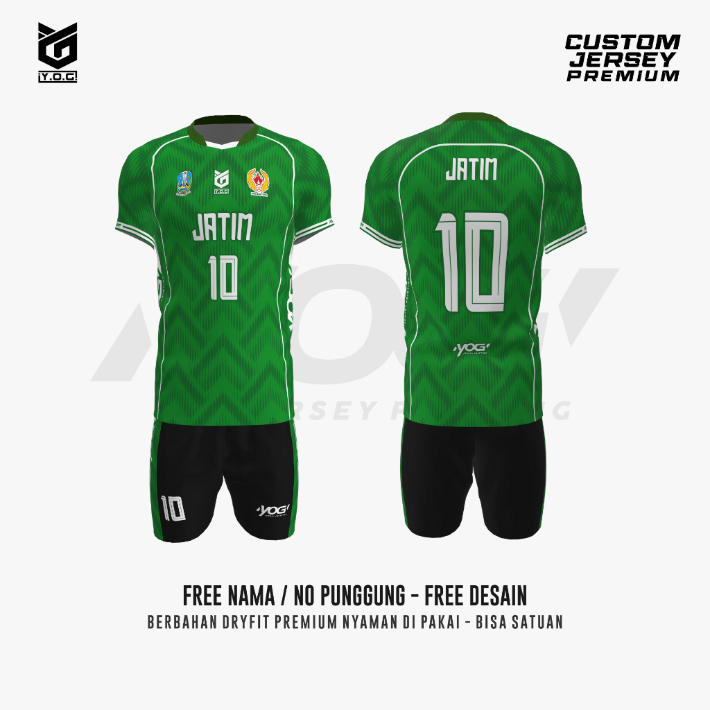 JERSEY SATUAN PRA PON JATIM (HIJAU) PREMIUM - PREORDER [ BISA CUSTOM NAMA & NOMOR  | ATASAN BAJU VOL