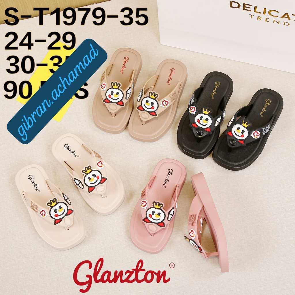 SANDAL JEPIT GLANZTON ANAK PEREMPUAN MOTIF MIXUE,SANDAL JELLY KARET ELEGAN S-T 1979-35 TERBARU