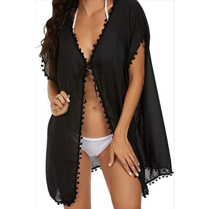 CARDIGAN POM POM CERUTY BAJU CARDIGAN PANTAI BEACH