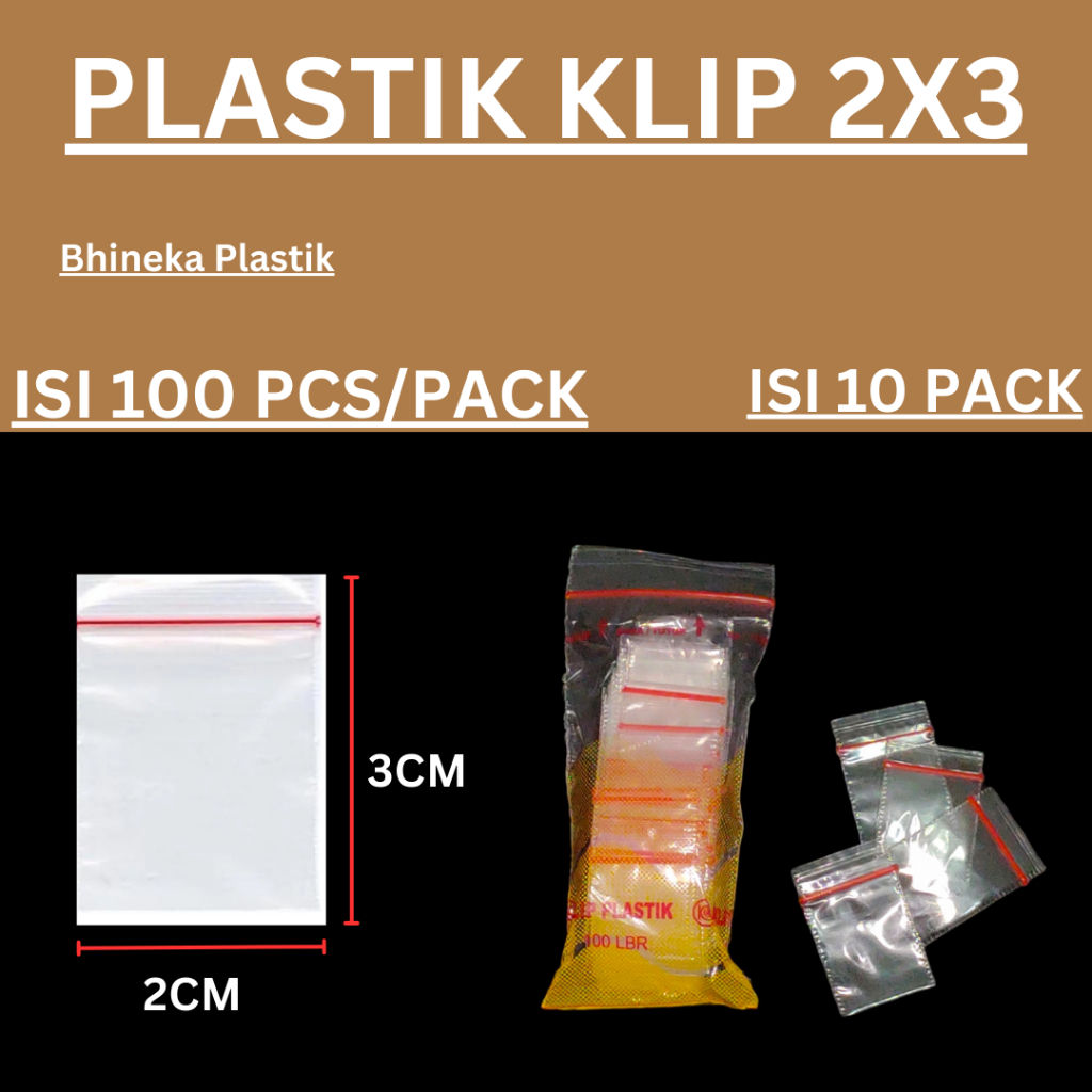 Plastik Klip Klip Kecil Uk 2x3 (1000Pcs), Zip Lock, Plastik Klip Obat, Plastic Clip