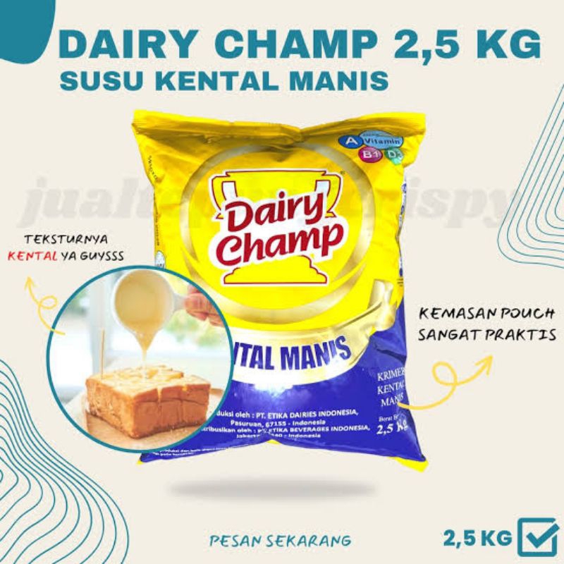 

susu kental dairy champ 2.5 kg (kartonan 8x2.5kg)