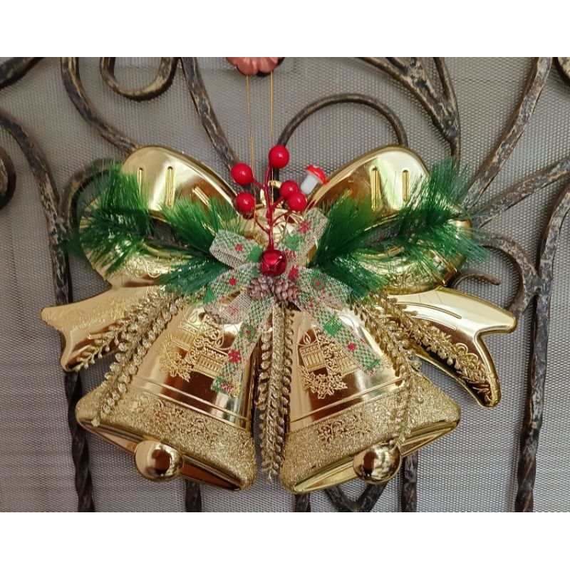Lonceng Ornamen Natal / Hiasan pohon natal / hiasan pintu natal/ bel natal / lonceng natal
