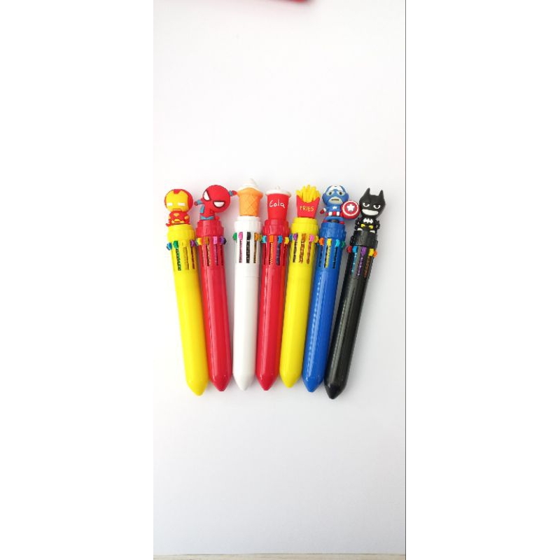 

Pulpen 10 Warna Karakter Superhero / Bolpen 10 Warna Murah / Pena murah