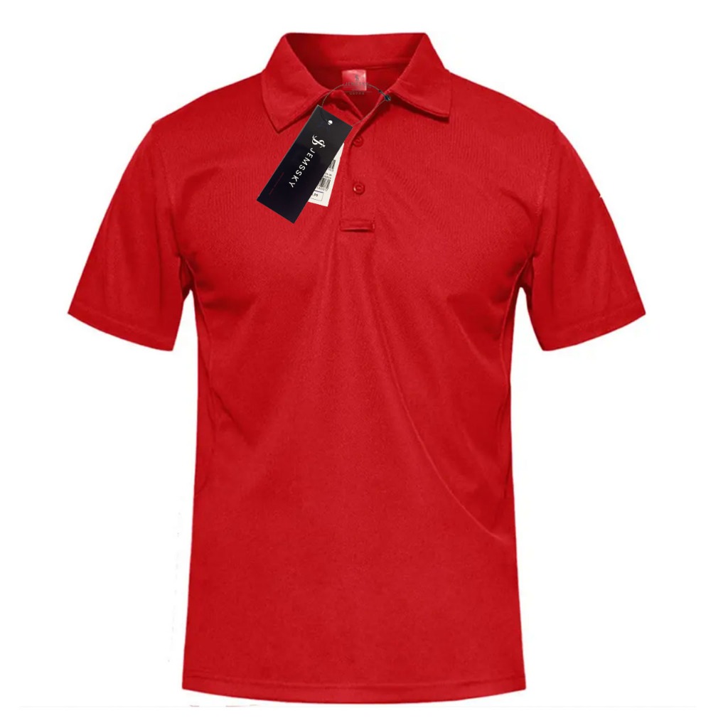 Jemssky Polo Shirt Polos Terkeren T-Shirt Unisex Merah