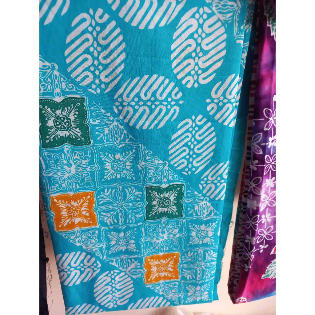 kain batik cap/kain batik tulis/batik jogja/batik warna biru/batik warna tosca