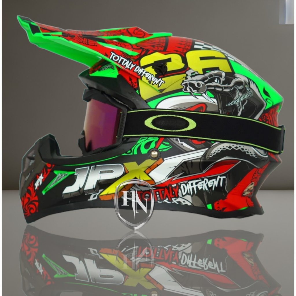 HELM JPX CROSS TRAIL JPX MOTIF X16 ORIGINAL HELM & PAKET GOGLE