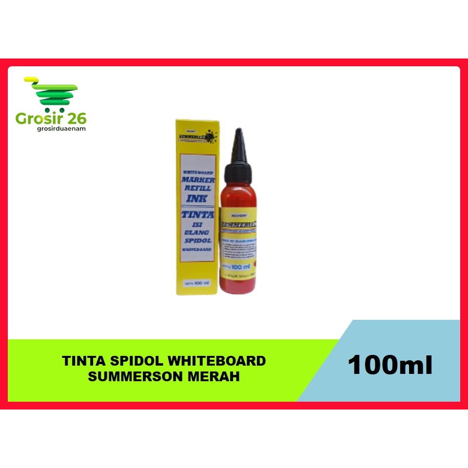 

TINTA SPIDOL WHITEBOARD SUMMERSON 100 ML WARNA MERAH