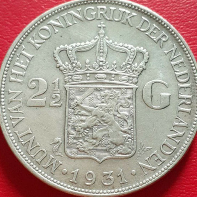 Kirim Sekarang Koin Kuno Perak Netherland Belanda Wilhelmina Gulden ➢❈