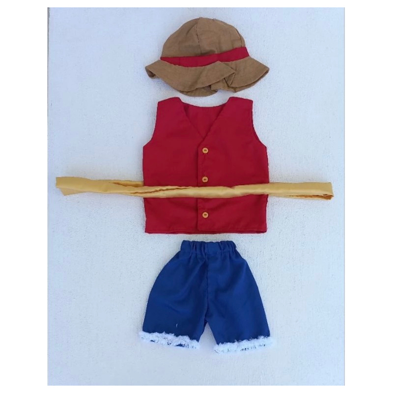 Kostum One Piece Luffy/Set Baju One Piece Kostum Foto Bayi