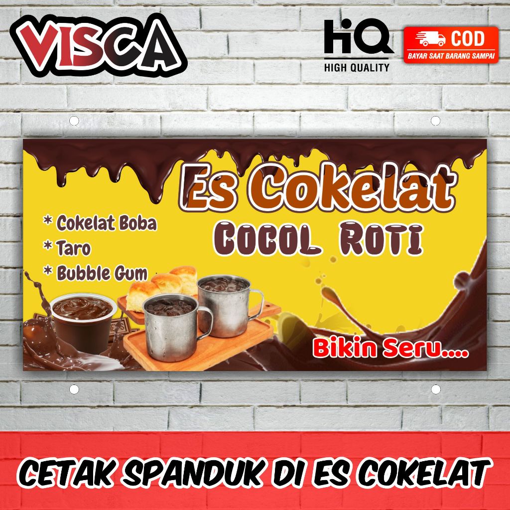 Cetak Spanduk ES Coklat Cocol Roti Viral