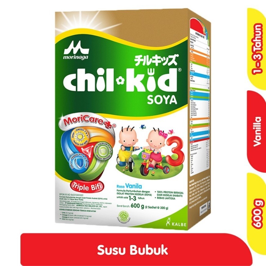 morinaga Chil-Kid 3 Soya Susu Pertumbuhan Anak 1-3 Tahun Vanila 600 g