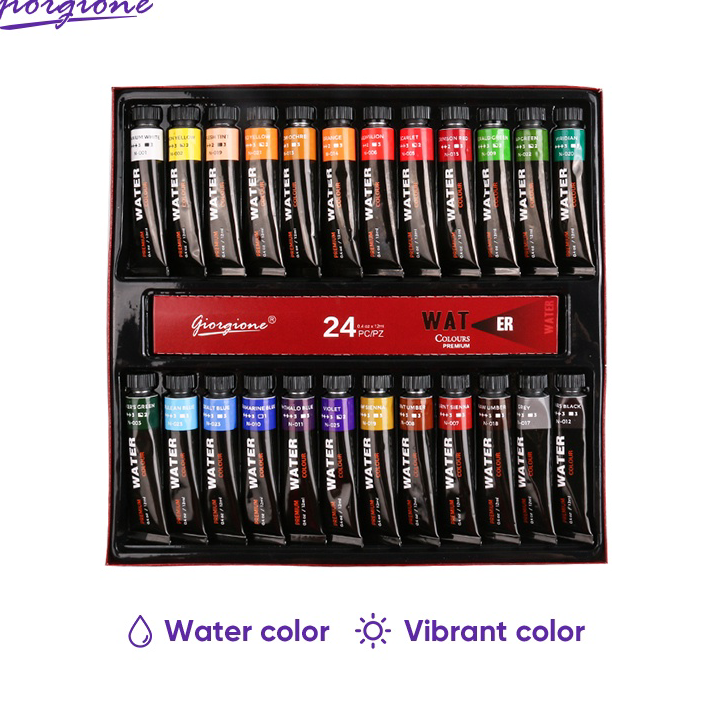 

Ready Giorgione Watercolor Paint Set Paket Cat Air 12/24 Warna 12ml/botol