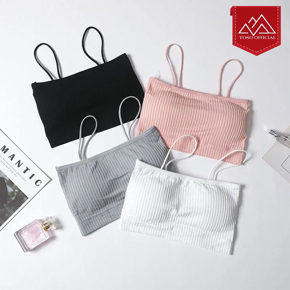Kemben Tali Polos Bra Sport Elastic Tank Top BH Remaja Tanpa Kawat