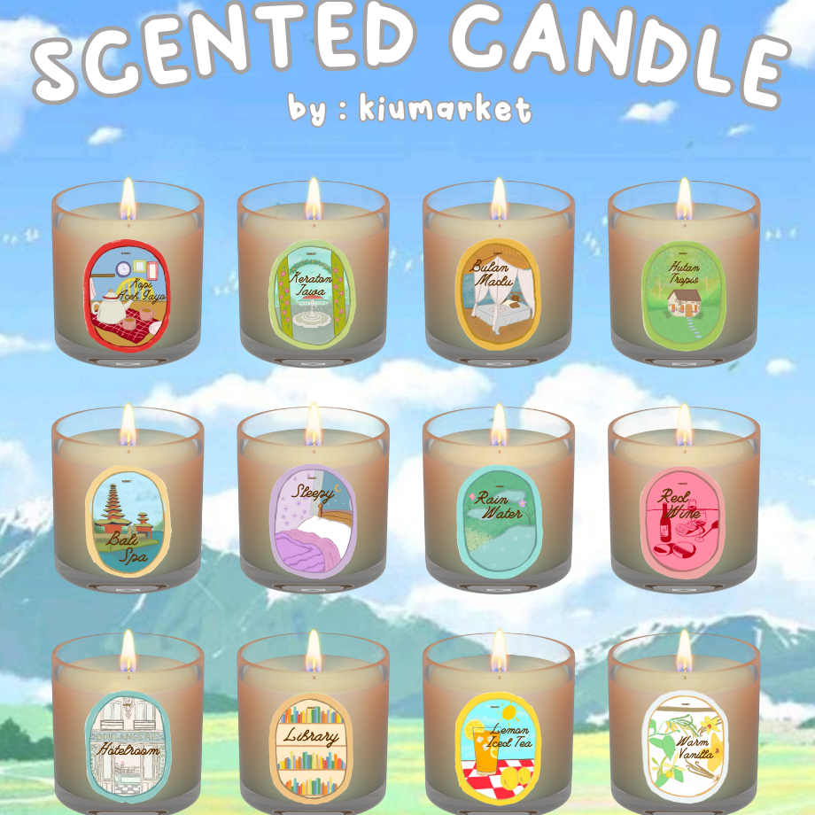 Top Sellern4N8z Kiumarket - Intense 12 Aroma Strong Scented Candle 60gr Lilin Aromaterapi Hadiah Pre