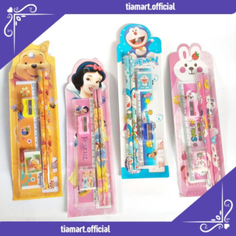 

[PCS] Set Alat Tulis Sekolah 5 In 1 Karakter Lucu
