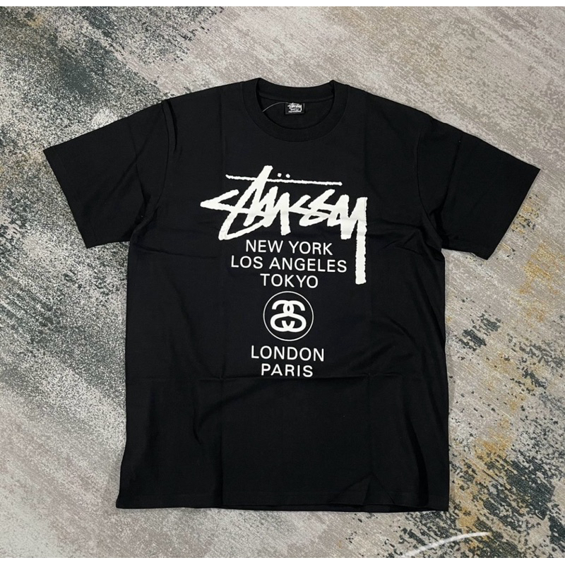 STUSSY WORLD TOUR TEES ORIGINAL // BLACK