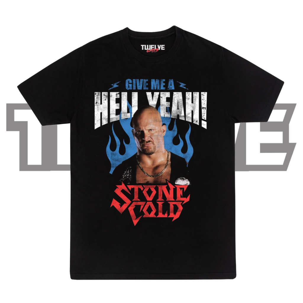 STEVE AUSTIN STONE COLD Black Reguler T Shirt | Kaos WWE | Kaos Unisex