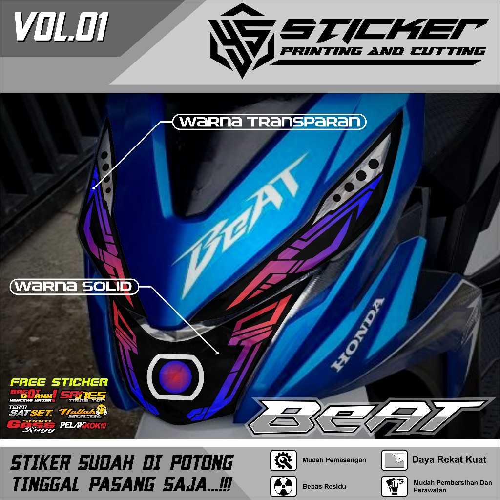 STIKER Alis lampu BEAT ESP 2014-2020 - variasi lampu alis variasi head lamp BEAT ESP  Terbaru . Vol 