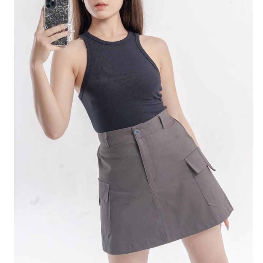 Rok Cargo Wanita | Rok Pendek Wanita Kargo | Mini Cargo Skirt | Rok Kargo Wanita Mizela Hopylovy