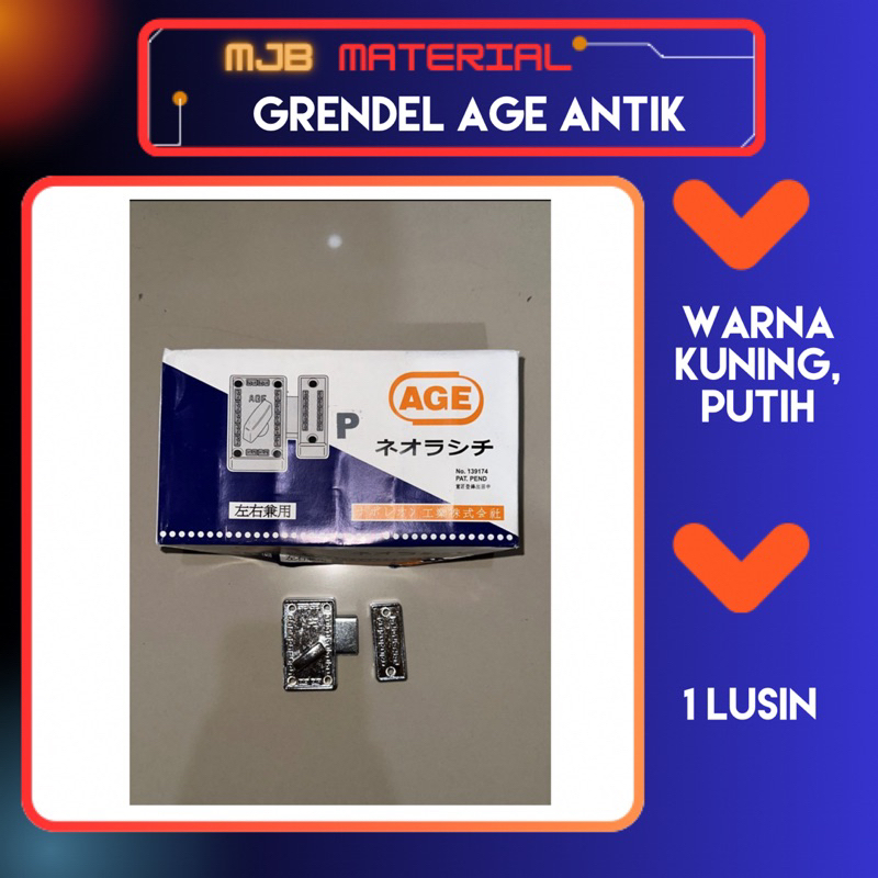 Grendel Putar AGE / Kunci pintu kamar mandi/ Slot selot Antik Lemari