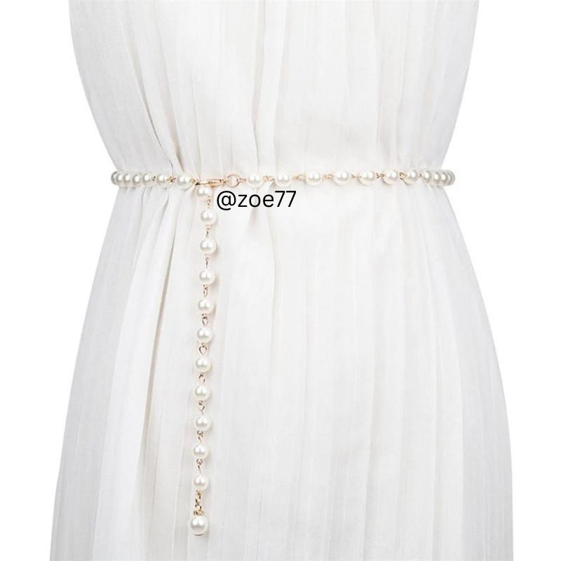 Ikat Pinggang Belt Rantai Mutiara Wanita Mewah