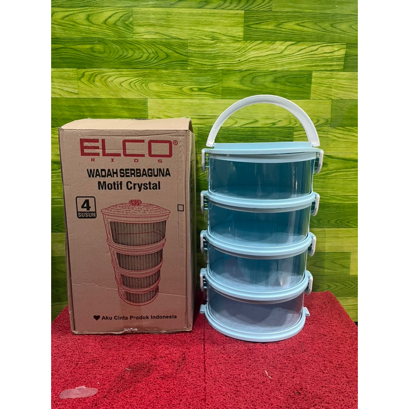 Tudung Saji Susun Viral 4 ELCO.Tingkat Rak Susun Kotak Penyimpanan Makanan Rak Dapur SLIDE