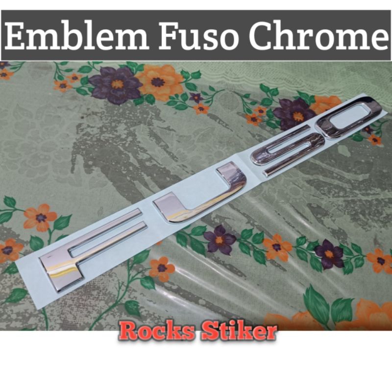 Emblem Logo Mobil Fuso canter L300 warna Chrome sudah dengan perekat / Emblem Mobil Fuso Chrome L300