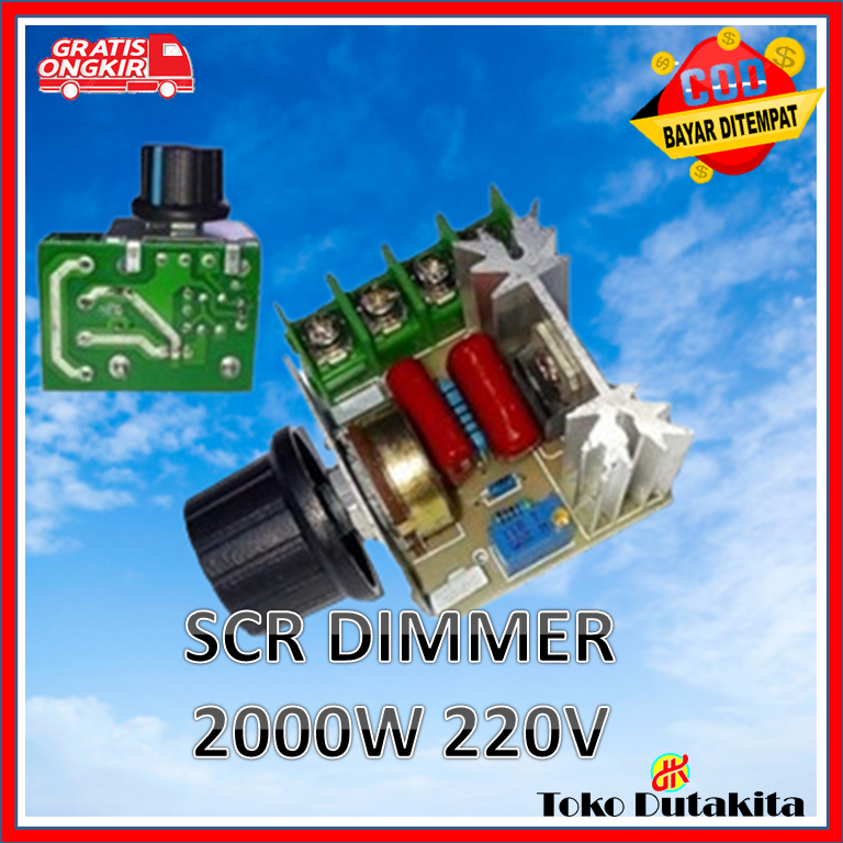 Dimmer SCR 2000W Regulator Voltage 220V AC Motor gurinda bor Motor Speed Controller PWM Regulator Dimmer 2000 Watt