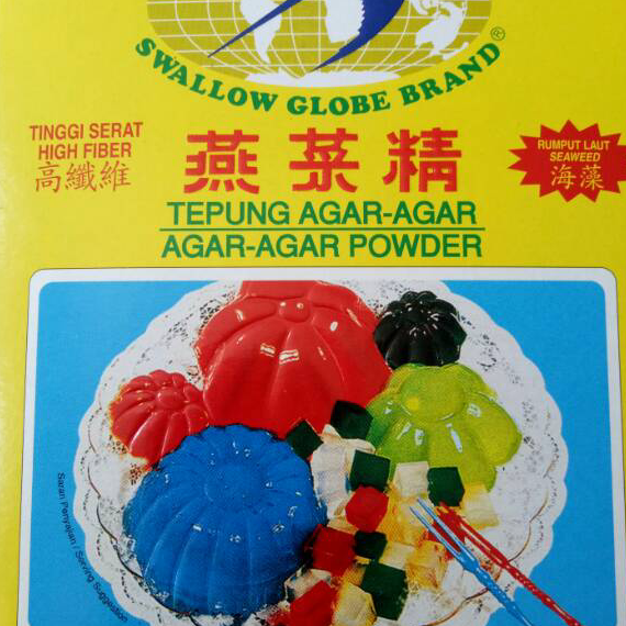 

Terkini Tepung Agar-Agar Swallow Globe Brand satu dus kecil isi 12 sachet .