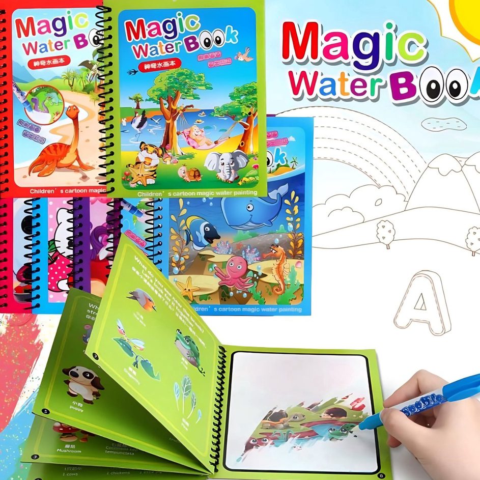

➧✾ Magic Water Book Mewarnai Dengan Pulpen Air - Buku Gambar Mewarnai Magic Water Drawing Painting Boo Produk Keren