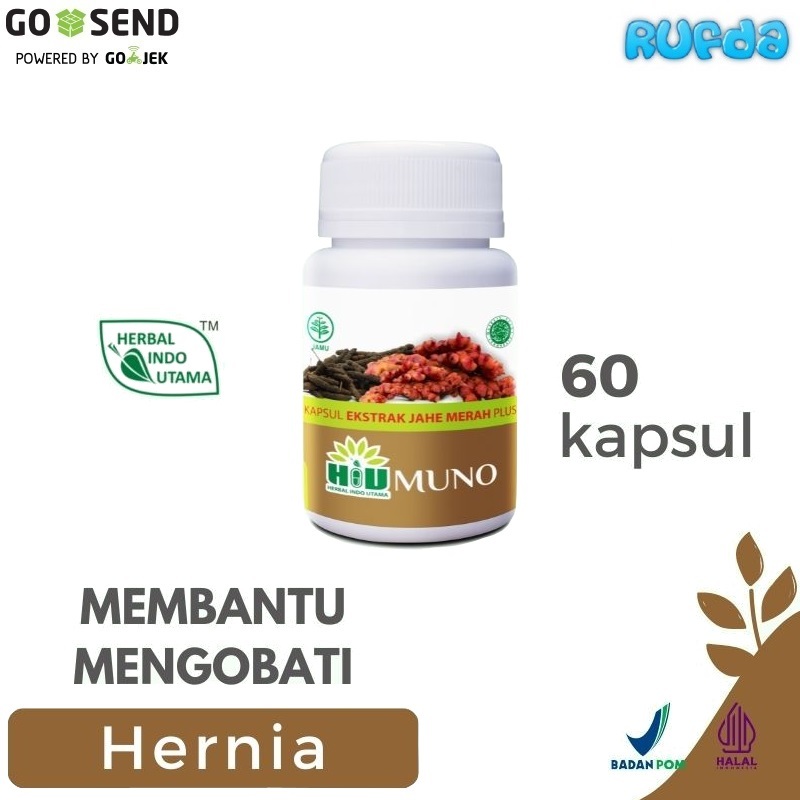 HIU Muno Jamu Kapsul Jahe Merah Cabe Jawa untuk Hernia Herbal Indo Utama