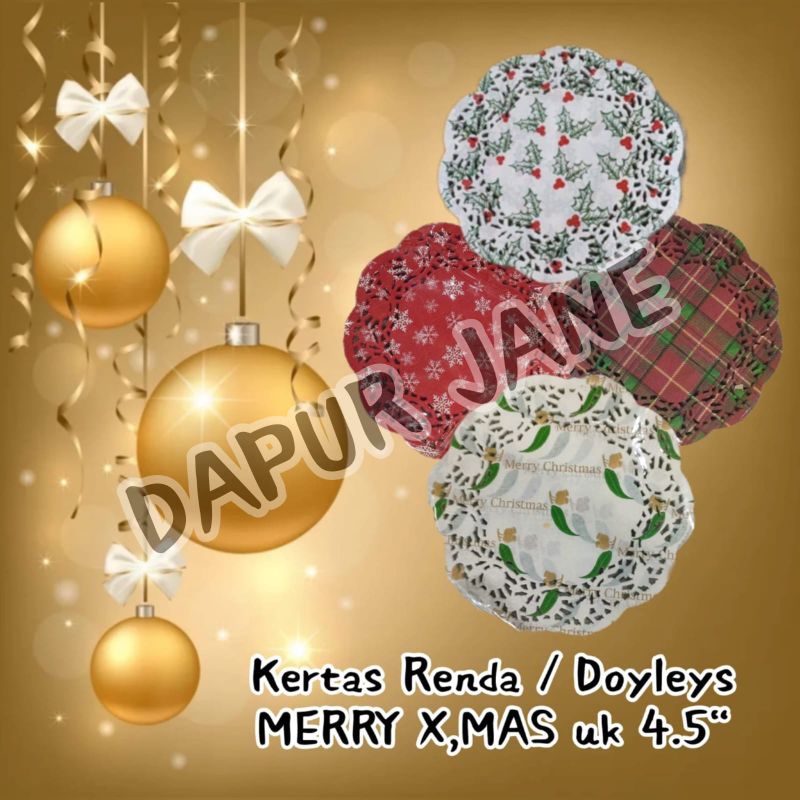 

Doyleys Paper/Kertas Renda Christmas Edition Uk. 5,5"(+/- 13cm) ~100 Lbr