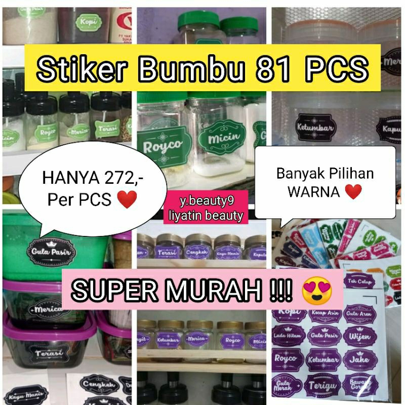 

Stiker Dapur 81 PCS Stiker Label Bumbu Dapur Stiker Bumbu Stiker Rempah Rempah