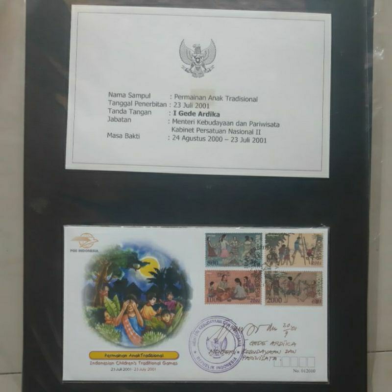 

Perangko prangko SHP Permainan anak tanda tangan menteri kebudayaan & Pariwisata