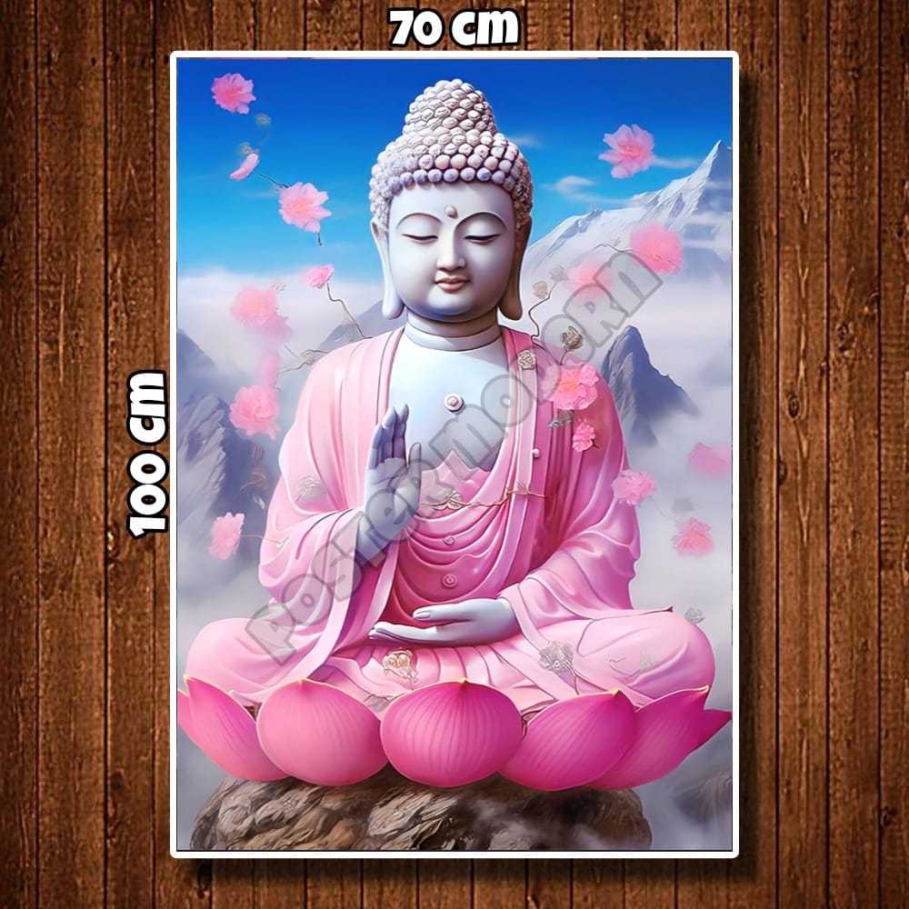 Walldecor Poster Buddha Art Ukuran Xtra Besar Code33 / Hiasan Dinding Tempel Tembok / Hiasan Dinding