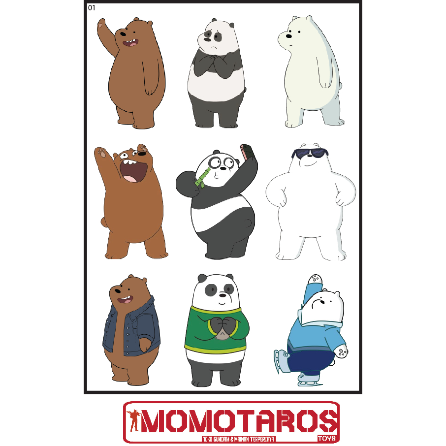 

Sticker murah antiair transparan We Bare Bears 1 pc